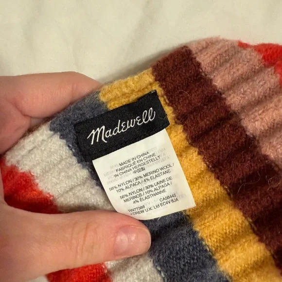 Madewell Multi-Colored Striped Ribbed Knit Scarf - Picture 2 of 2